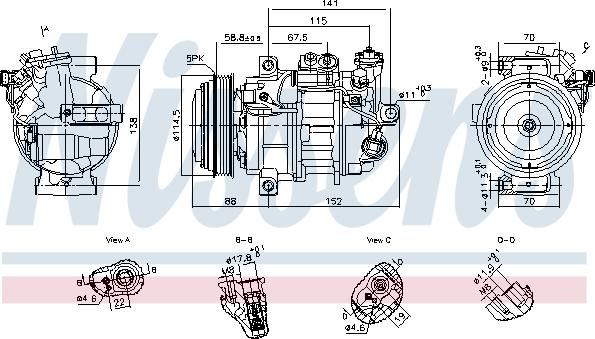 Nissens 891101 - Компрессор кондиционера autosila-amz.com