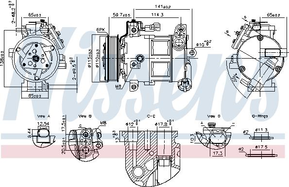 Nissens 891186 - Компрессор кондиционера autosila-amz.com