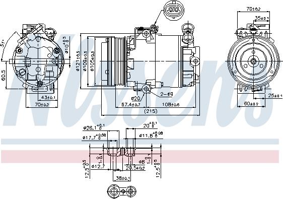 Nissens 89322 - Компрессор кондиционера OPEL ASTRA G, ASTRA G/KOMBI, ZAFIRA A 2.0D/2.2D 02.98-10.05 autosila-amz.com