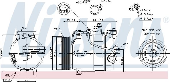 Nissens 89200 - Компрессор кондиционера MERCEDES C-CLASS W204  07- autosila-amz.com