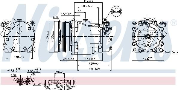 Nissens 89203 - Компрессор кондиционера VOLKSWAGEN TRANSPORTER T5 (7H, 7E) (03-) 2.0 i autosila-amz.com