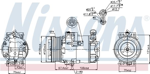 Nissens 89222 - Компрессор кондиционера OPEL ASTRA H   04- autosila-amz.com