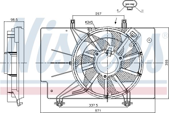 Nissens 85910 - Вентилятор радиатора FORD FIESTA VI (CB1) (08-) 1.6 TDCi autosila-amz.com