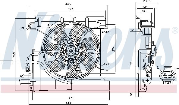 Nissens 85939 - Вентилятор радиатора TOYOTA AYGO  (KGB10, WNB10) (05-) 1.0 i 12V autosila-amz.com