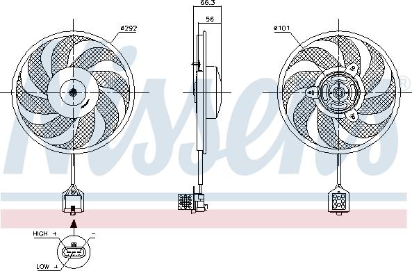Nissens 85596 - Вентилятор, охлаждение двигателя autosila-amz.com