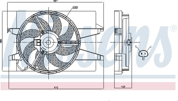 Nissens 85030 - Вентилятор охлаждения двигателя Fi/Fu 1.4-1.6L autosila-amz.com