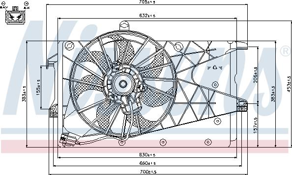 Nissens 85199 - Вентилятор OPEL MERIVA A (03-) 1.6 i 16V autosila-amz.com