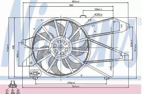 Nissens 85505 - Вентилятор, охлаждение двигателя autosila-amz.com