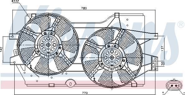 Nissens 85288 - Вентилятор CHRYSLER VOYAGER  95- autosila-amz.com