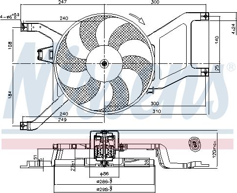 Nissens 85714 - Вентилятор радиатора RENAULT LOGAN I (04-) 1.6 i autosila-amz.com