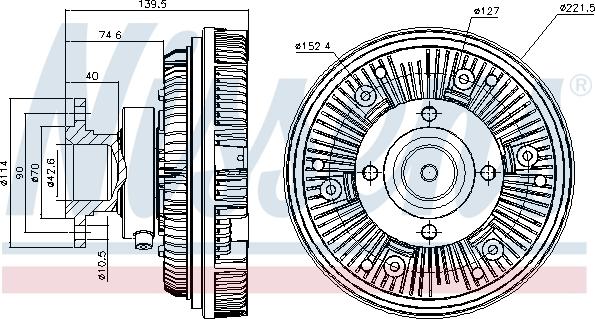 Nissens 86039 - 86039 Вискомуфта без крыльчатки TGA (MAN 51066300115, 51066300076) autosila-amz.com