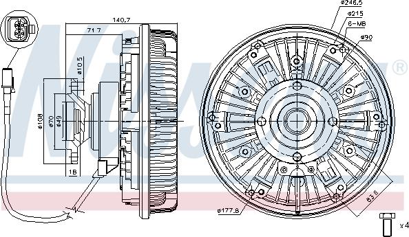 Nissens 86024 - вискомуфта привода вентилятора! электр. управление\ MAN TGA 02> autosila-amz.com