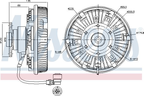 Nissens 86077 - вискомуфта привода вентилятора MB Actros SKN2 OM501 autosila-amz.com