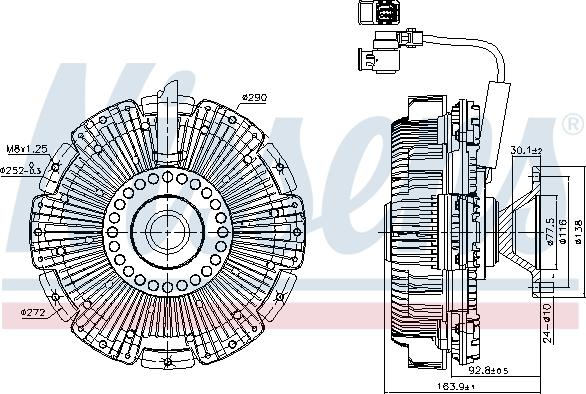 Nissens 86248 - Fan clutch (number of pins: 6) EURO 6 fits: DAF XF 106 MX-11320-MX-13390 10.12- autosila-amz.com