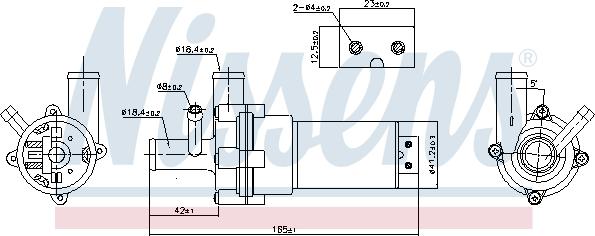 Nissens 831055 - Дополнительный насос охлаждающей жидкости (электрический) MERCEDES C T-MODEL (S202), C (W202), CLK ( autosila-amz.com
