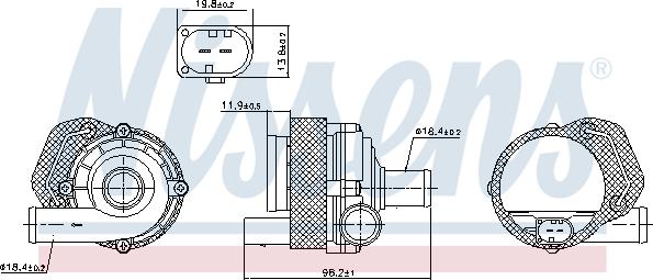 Nissens 831065 - Дополнительный насос охлаждающей жидкости (электрический) MERCEDES A (V177), A (W169), A (W176), A ( autosila-amz.com