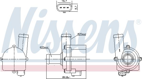 Nissens 832121 - Водяной насос autosila-amz.com