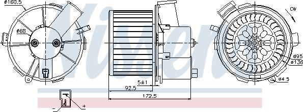 Nissens 87092 - Вентилятор отопителя салона - PEUGEOT 307   00- autosila-amz.com
