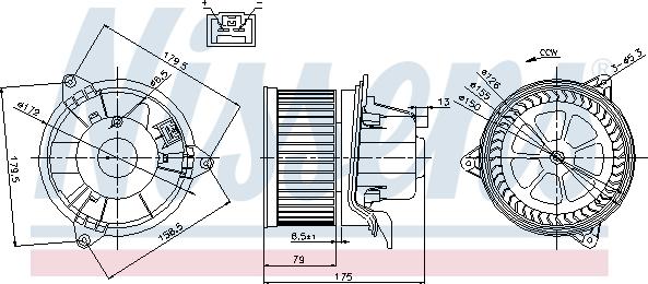 Nissens 87027 - Вентилятор отопителя салона FORD MONDEO III (GE) (00-) 2.0 i 16V autosila-amz.com