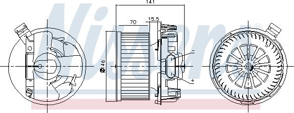 Nissens 87209 - Вентилятор отопителя салона NISSAN NOTE (E11) (06-) 1.5 dCi autosila-amz.com