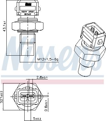 Nissens 207023 - Датчик, температура охлаждающей жидкости autosila-amz.com