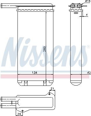 Nissens 71755 - Радиатор отопителя FORD ESCORT/ORION MK V  90- autosila-amz.com