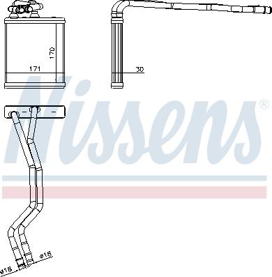 Nissens 71771 - Радиатор отопителя FORD FIESTA VI (CB1) (08-) 1.6 TDCi autosila-amz.com