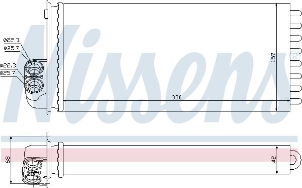 Nissens 73372 - Радиатор отопителя RENAULT PREMIUM   00- autosila-amz.com