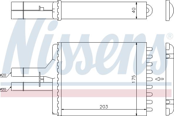 Nissens 72656 - Радиатор отопителя OPEL VECTRA B     95- autosila-amz.com