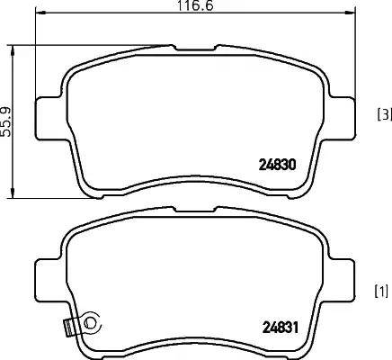 ATE 605774 - Тормозные колодки, дисковые, комплект autosila-amz.com