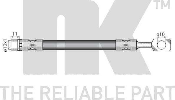 NK 853651 - 853651=IM60598=205518HP [562377] !шланг торм. пер.\ Opel Astra/Zafira 1.2-2.2TD 98> L=419 autosila-amz.com