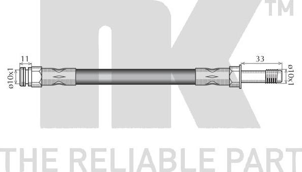 NK 854309 - Автозапчасть/Шланг тормозной SKODA FELICIA 364.5мм 94-98 пер. autosila-amz.com