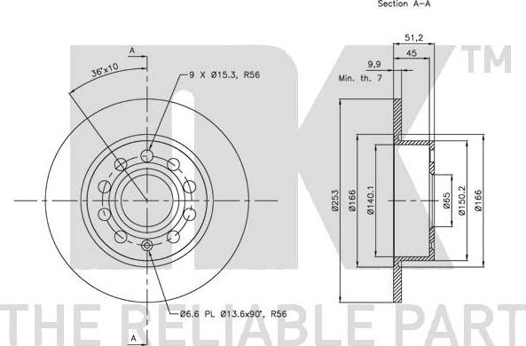 NK 344789 - Диск тормозной задний autosila-amz.com