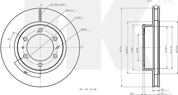 NK 3145184 - Диск тормозной с антикорозийным покрытием autosila-amz.com