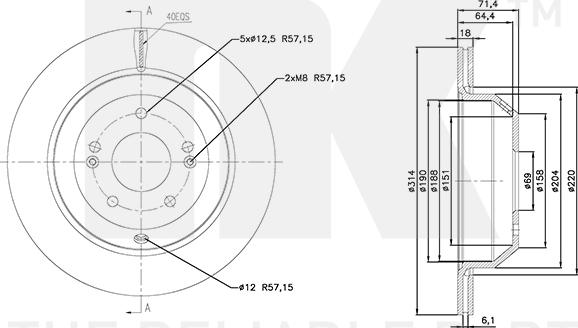 NK 313471 - Тормозной диск autosila-amz.com