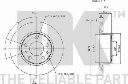 NK 5032223 - Наконечник рулевой тяги, шарнир autosila-amz.com