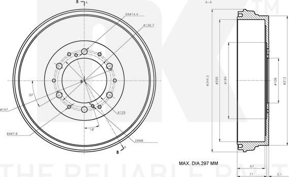 NK 254539 - Барабан тормозной Toyota Fortuner, Hilux VII, VIII autosila-amz.com