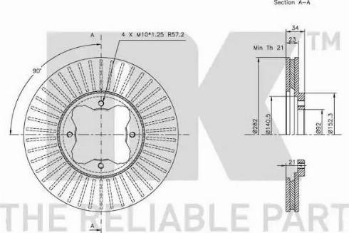 NK 319940 - Тормозной диск autosila-amz.com