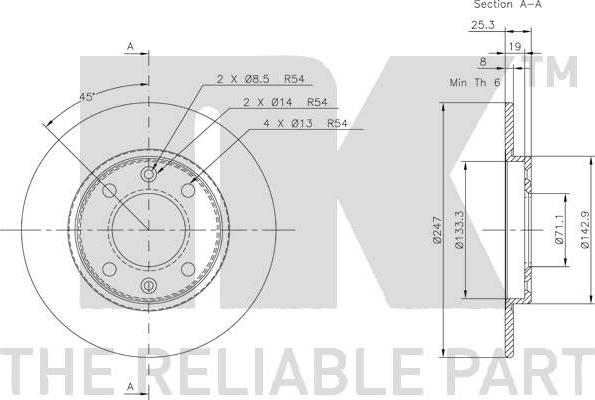 NK 209947 - Тормозной диск autosila-amz.com