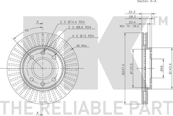 NK 209918 - 209918NK диск тормозной передний!\ Peugeot 306, Citroen AX/Xsara 1.3-11.9TD 91> autosila-amz.com