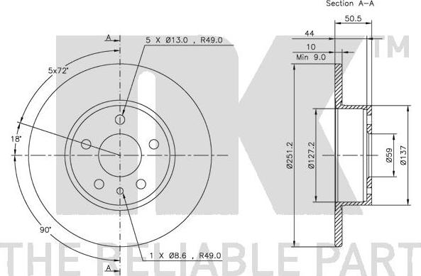 NK 209926 - Тормозной диск autosila-amz.com