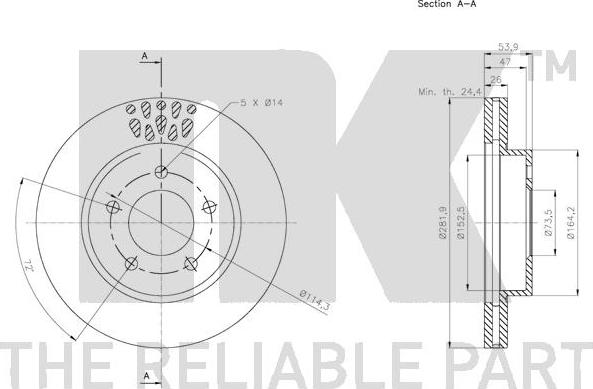 NK 319324 - Тормозной диск autosila-amz.com