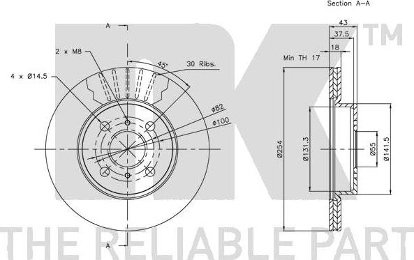 NK 314563 - Тормозной диск autosila-amz.com