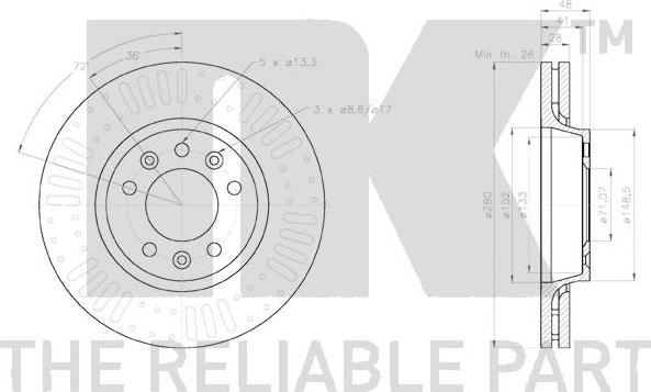 NK 2045175 - Тормозной диск autosila-amz.com