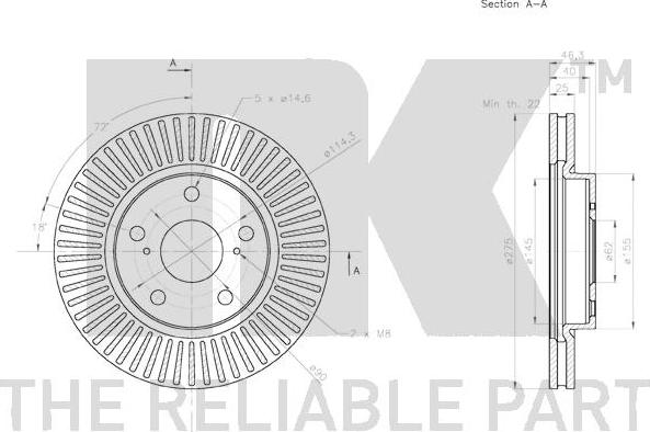 NK 2045173 - Тормозной диск autosila-amz.com