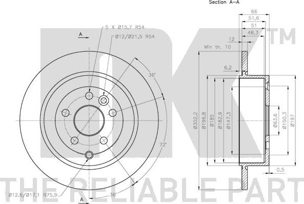 NK 314031 - Тормозной диск autosila-amz.com