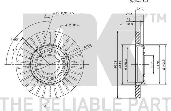 NK 314756 - Тормозной диск autosila-amz.com