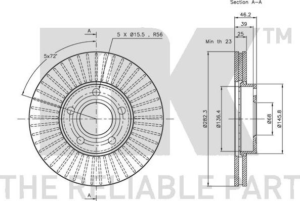 NK 314765 - Тормозной диск autosila-amz.com