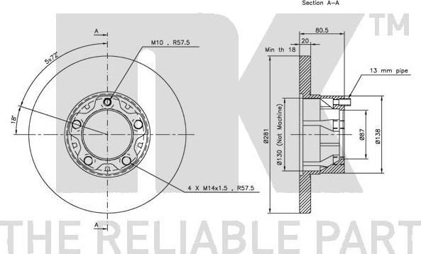 NK 204709 - Тормозной диск autosila-amz.com