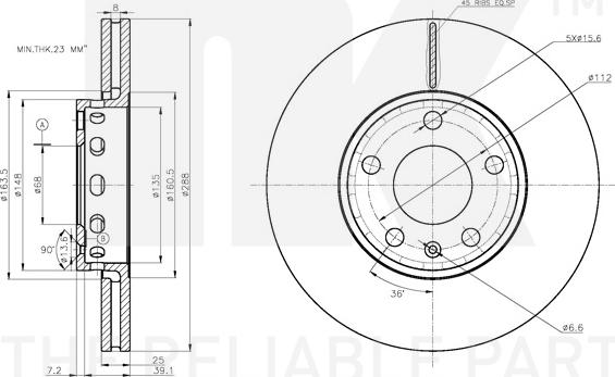 NK 2047184 - Тормозной диск autosila-amz.com